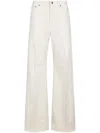 Dondup Wide-leg Trousers With High Waist And Classic Five-pocket Styling In White