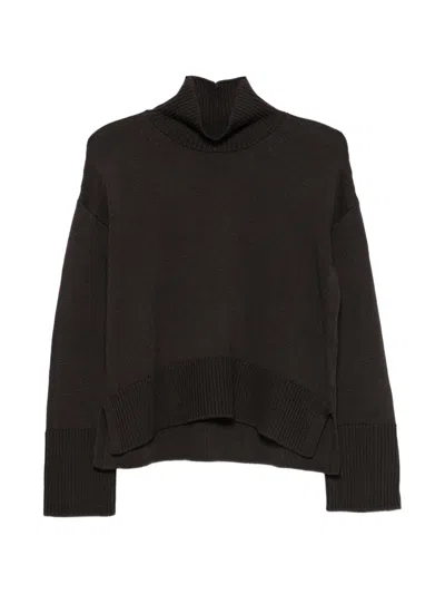 Dondup High-neck Wool Sweater In Black