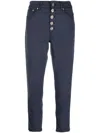 Dondup Hihg-waisted Cropped Jeans In Blau