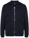 Dondup Hoodie Full Zip Basic Fleece In Blue