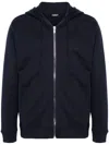Dondup Hoodie Full Zip Basic Fleece In Blue