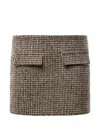 Dondup Houndstooth-pattern Flap-pocket Skirt In Brown