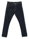 Dondup Denim Trousers With Belt Loops In Blue