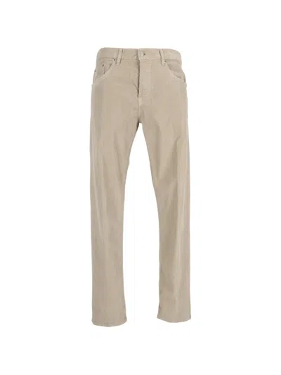 Dondup Icon Corduroy Straight-leg Trousers In Neutral