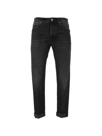 Dondup Icon Faded-effect Slim-fit Jeans In Black
