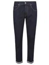 Dondup Skinny Fit Dark Wash Denim Trousers In Blue