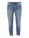 Dondup Denim Trousers With Belt Loops In Blue