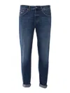 Dondup Trousers With Belt Loops And Contrast Stitching In Blue