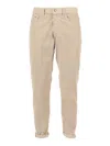Dondup Tailored Fit Cotton Blend Pants With Subtle Detailing In Gray