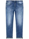Dondup Straight-leg Blue Denim Jeans With Classic Five-pocket Design In Blue