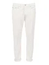 Dondup Off-white Classic Five-pocket Jeans With Elegant Finish In White