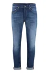 Dondup Brighton 5-pocket Straight-leg Jeans In Navy
