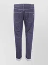 Dondup "icon" Trousers With Back Pockets And Rolled Cuffs In Blue