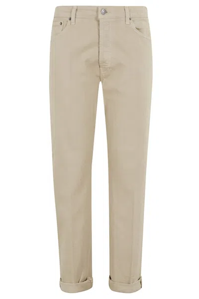 Dondup Iconic Beige Cotton Denim Pants In Neutrals