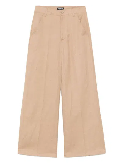 Dondup 'idra' Trousers In Beige Linen