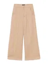 Dondup Idra Trousers In Beige Linen In Beige