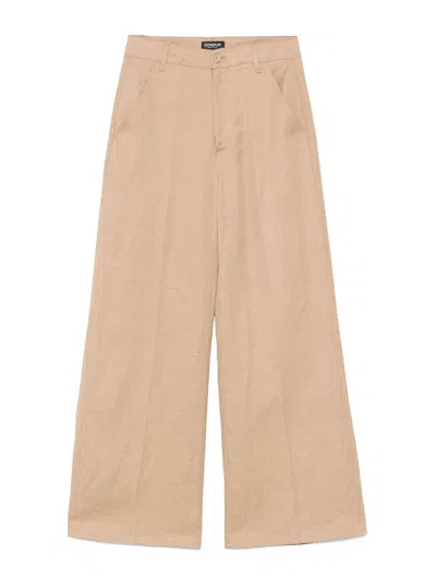 Dondup Idra Trousers In Beige Linen