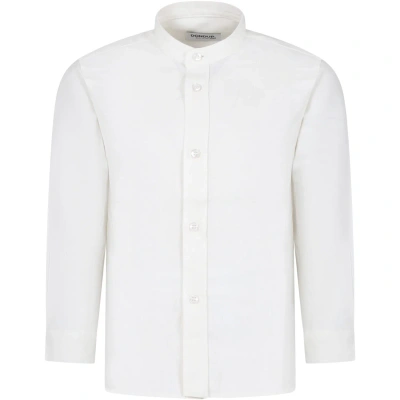 Dondup Kids' Ivory Shirt For Boy With Logo In White