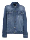 Dondup Button Denim Jacket In Blue