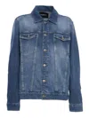 Dondup Button Denim Jacket In Blue