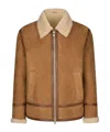 Dondup Caramel Shearling Jacket In Brown