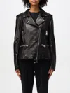Dondup Asymmetric Zip Leather Jacket In Schwarz