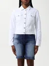 Dondup White Denim Cropped Jacket In White