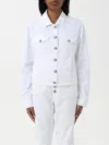 Dondup White Denim Cropped Jacket In White