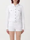 Dondup White Denim Cropped Jacket In White