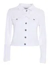 Dondup White Denim Cropped Jacket In White