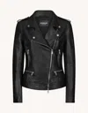 Dondup Asymmetric Zip Leather Jacket In Black