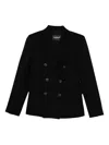 Dondup Double-breasted Blazer In Black