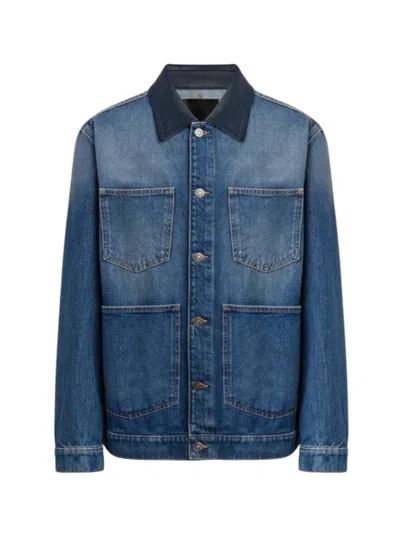 Dondup Jackets Man  - Regular Jacket In Fixed Dernim Salt Pepper 13 oz - Blue