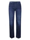 Dondup Classic Straight-leg Jeans With Dark Wash And Subtle Branding In Blue