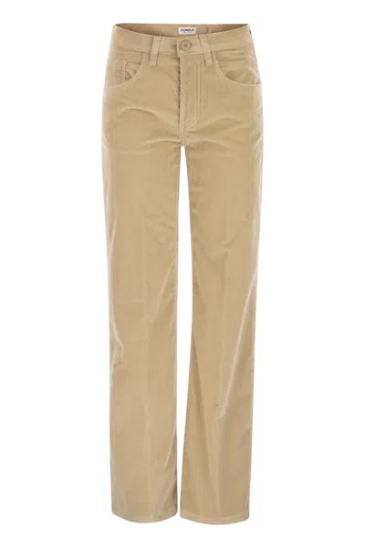 Dondup Jacklyn - Wide-leg Corduroy Trousers In Neutral