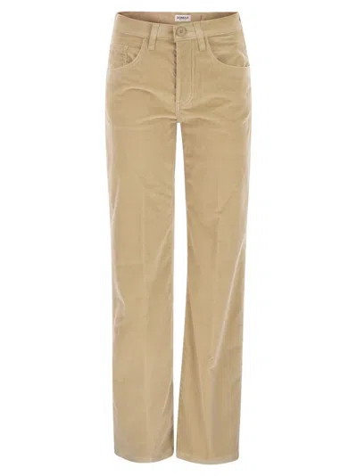 Dondup Jacklyn - Wide-leg Corduroy Trousers In Neutral