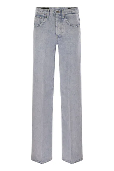Dondup Jacklyn - Wide-leg Jeans In Fixed Denim Lyocell In Blue
