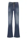 Dondup Wide Leg Cotton Jeans With Five Pockets In Blue