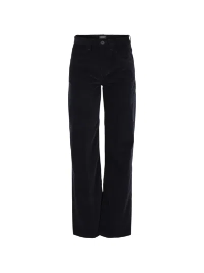 Dondup Jacklyn Wide Leg Corduroy Trousers In Black