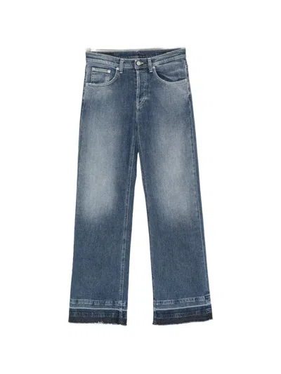 Dondup Jacklyn Faded Raw-cut Jeans In Blue