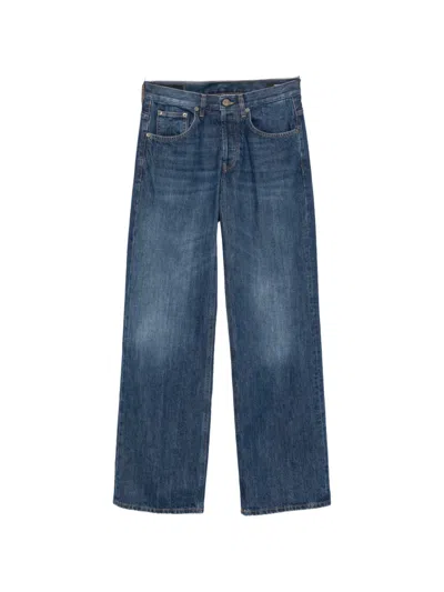 Dondup Jacklyn Faded-wash Wide-leg Jeans In Blue