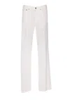 Dondup Jacklyn Trousers With Pockets And Loops In White