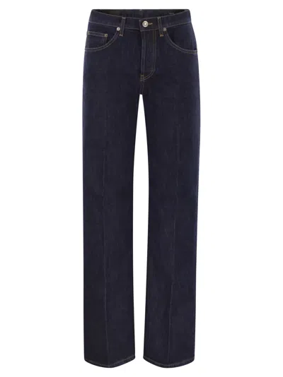 Dondup Jacklyn Wide Leg Stretch Denim Jeans In Blue