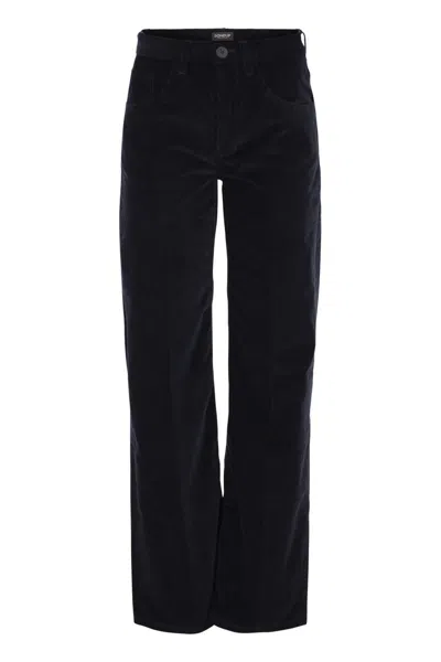 Dondup Jacklyn Corduroy-texture Jeans In Black