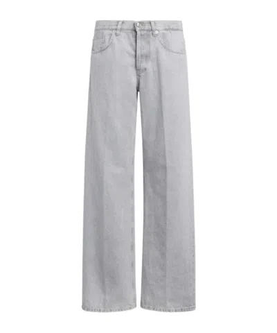 Dondup Jacklyn Wide-leg Rigid Denim Jeans In Gray