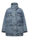 Dondup Jacquard-pattern Denim Jacket In Blue