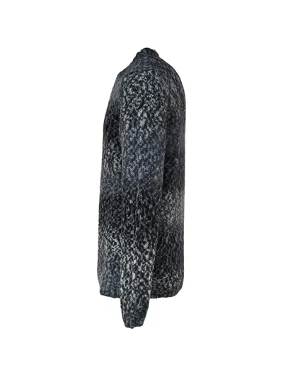 Dondup Jacquard-knit Crew-neck Sweater In Gray