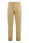 Dondup Cotton Regular-fit Straight-leg Trousers In Brown