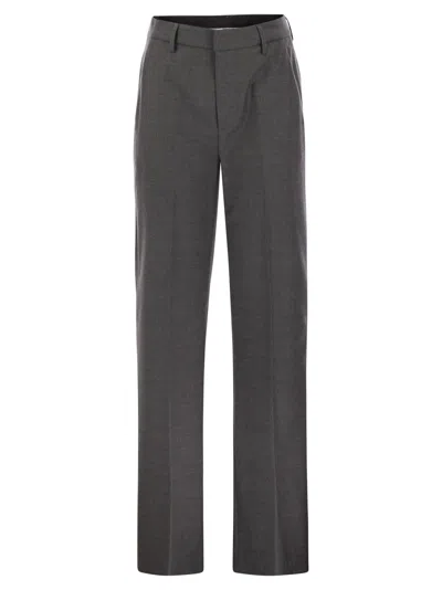 Dondup Janice - Wide Wool Pants In Grey