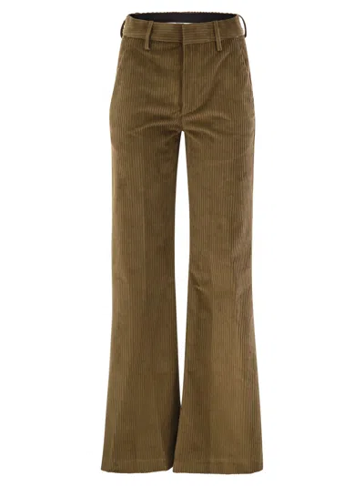 Dondup Janice - Wide Corduroy Trousers In Brown